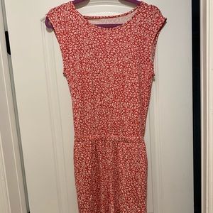 Red floral, cotton romper